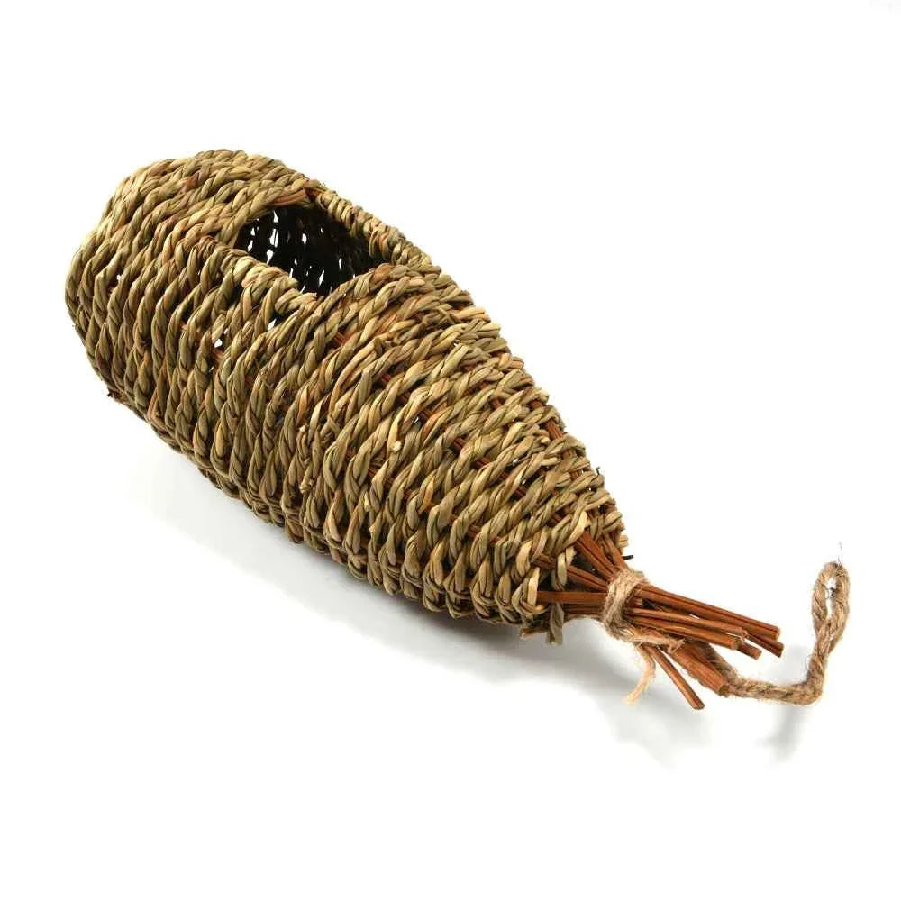 Hanging Bird House Natural Fiber Finch Bird Nest Hut Outdoor Cage Shelter Hideaway Bird Nest