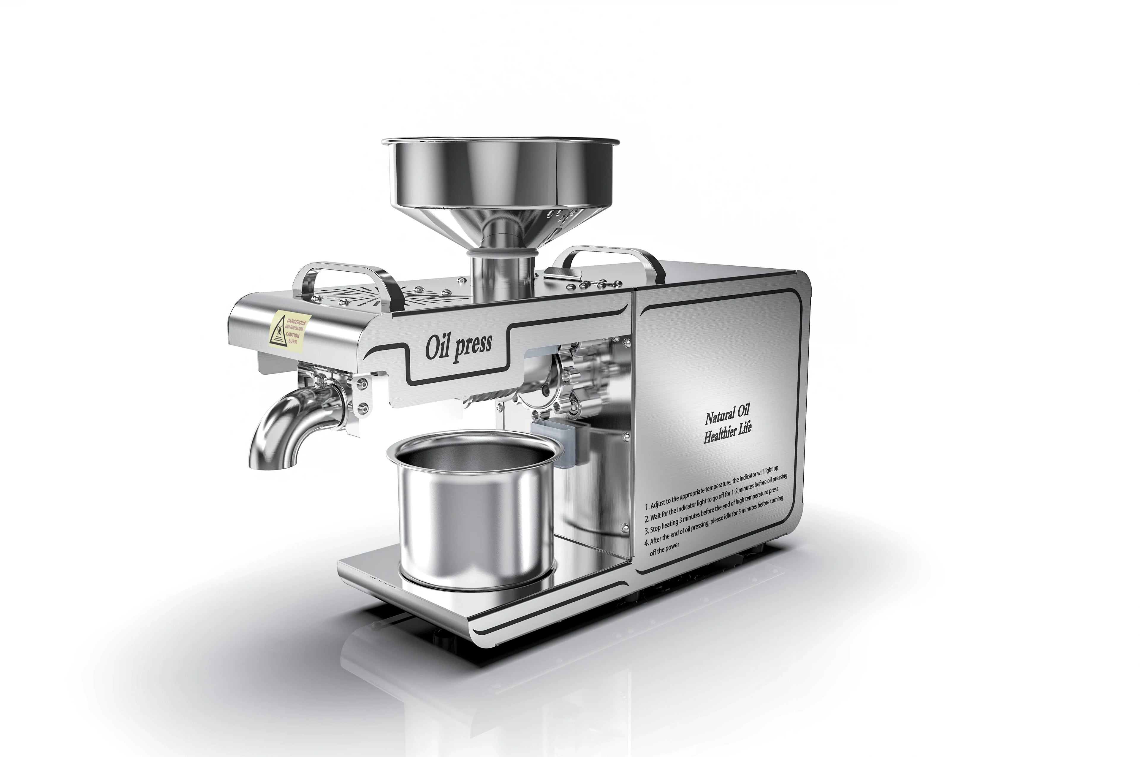 220V/110V Heat Cold Home Oil Press Machine For Pressing Olive Oil Coconut oil Soy Bean Press Machine High Oil Extraction Maker