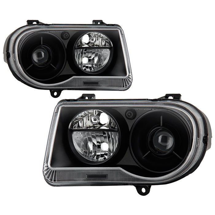 SPYDER Xtune Chrysler 300C w/ Halogen Projection Style Only 05-10 Headlights Black HD-JH-C300C-BK 9026584