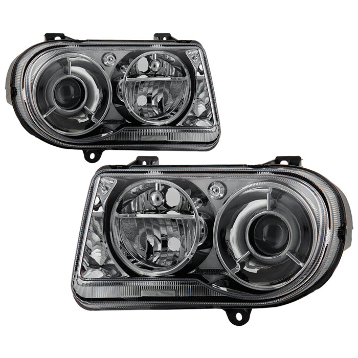 SPYDER Xtune Chrysler 300C w/ Halogen Projection Style Only 05-10 Headlights Smoked HD-JH-C300C-SM 9026591