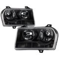 SPYDER Xtune Chrysler 300 05-08 Halogen Non-Projection Style Only Crystal Headlights Black HD-JH-C305-HA-BK 9026423