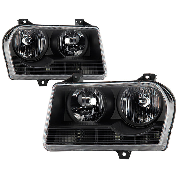 SPYDER Xtune Chrysler 300 05-08 Halogen Non-Projection Style Only Crystal Headlights Black HD-JH-C305-HA-BK 9026423