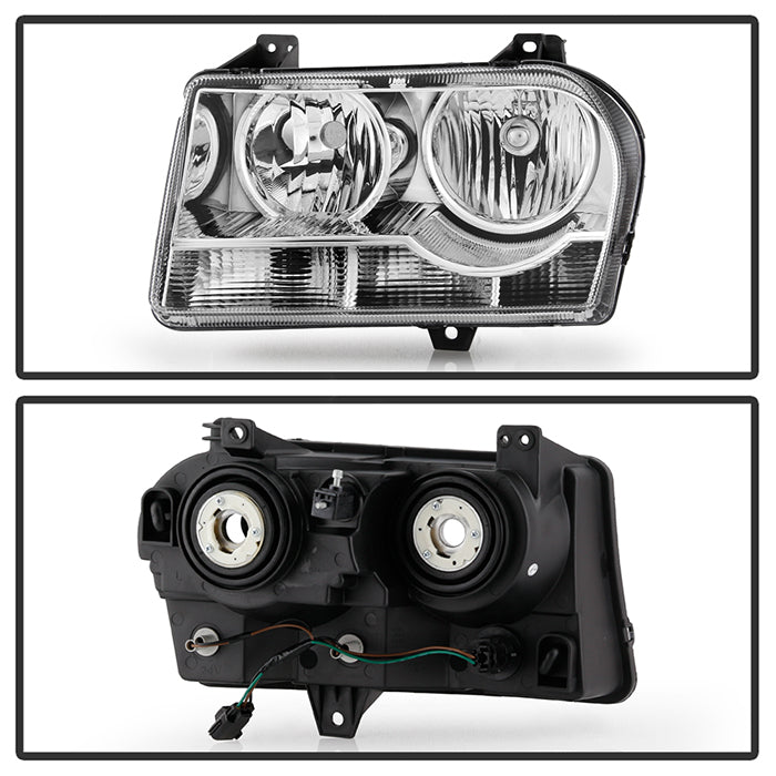 SPYDER Xtune Chrysler 300 05-08 Halogen Non-Projection Style Only Crystal Headlights Chrome HD-JH-C305-HA-C 9026430