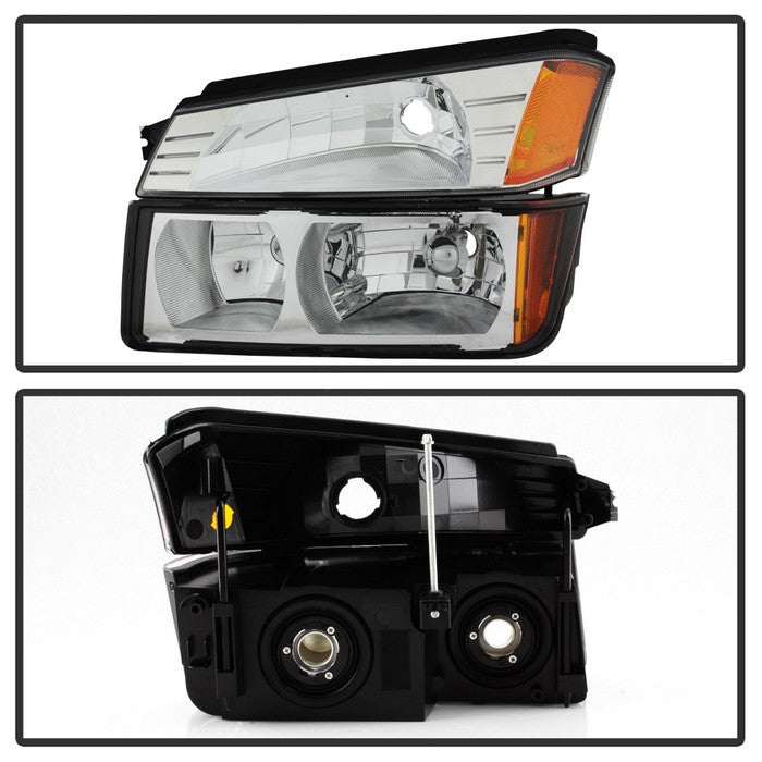 SPYDER xTune 02-06 Chevy Avalanche w/Cladding OEM Bumper Light & Headlights - Chrome (HD-JH-CAVA02-SET-C) 9040658