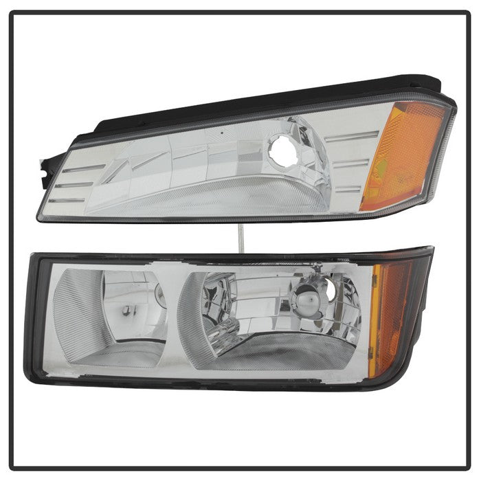 SPYDER xTune 02-06 Chevy Avalanche w/Cladding OEM Bumper Light & Headlights - Chrome (HD-JH-CAVA02-SET-C) 9040658