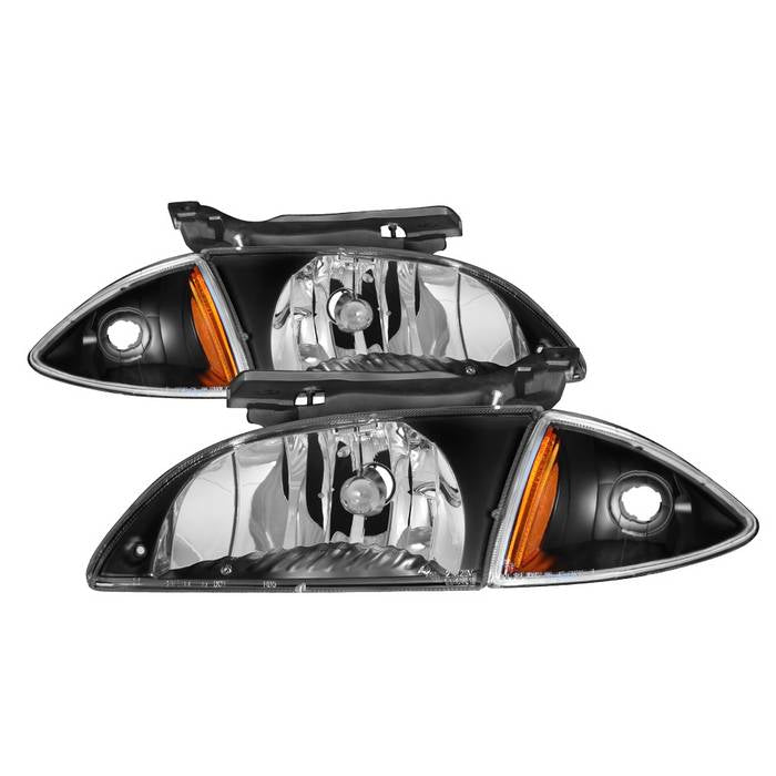 SPYDER xTune Chevy Cavalier 00-02 Corner Lamp & Headlights 4pcs set-Black HD-JH-CCAV00-SET-BK 9036705