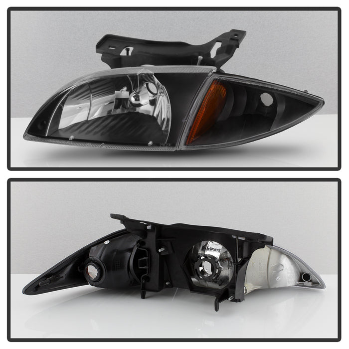 SPYDER xTune Chevy Cavalier 00-02 Corner Lamp & Headlights 4pcs set-Black HD-JH-CCAV00-SET-BK 9036705