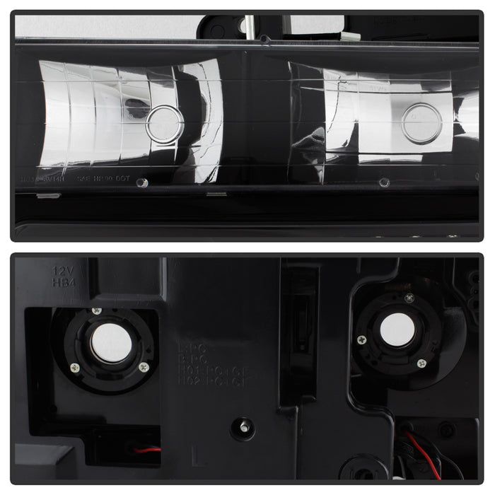 SPYDER Xtune Chevy Suburban 94-98 Headlights w/ Corner & Parking Lights 8pcs Black HD-JH-CCK88-AM-BK-SET 5072221