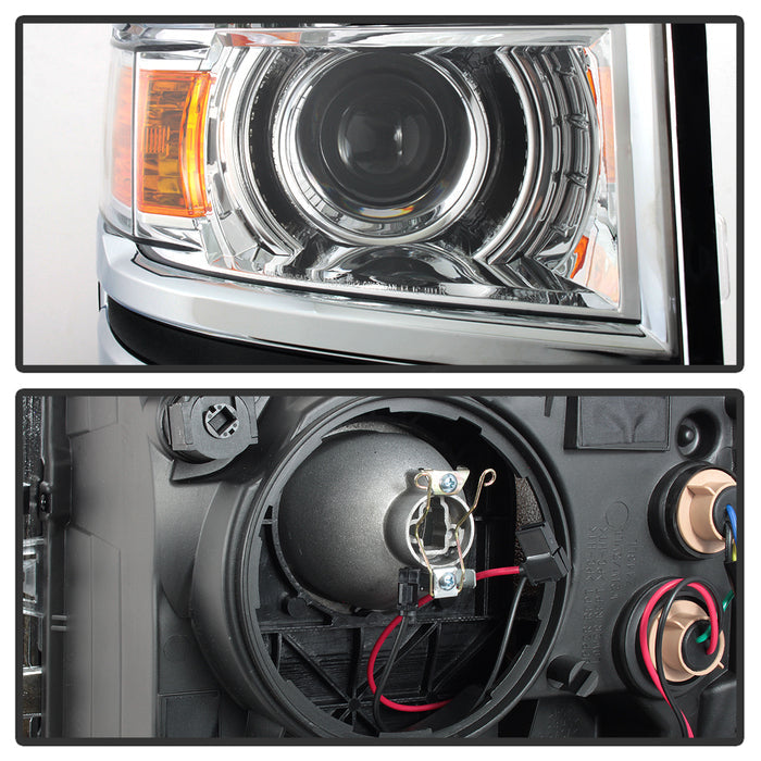 SPYDER xTune Chevy Silverado 1500 14-15 Halogen Projector Headlight Chrome - HD-JH-CS14-PJ-C 9040122