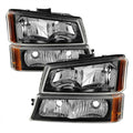 SPYDER Xtune Chevy Silverado 2500HD 03-06 Crystal Headlights w/ Bumper Lights Black HD-JH-CSIL03-AM-BK-SET 5069801