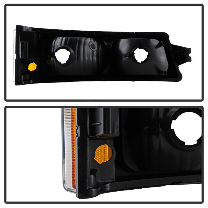 SPYDER Xtune Chevy Silverado 2500HD 03-06 Crystal Headlights w/ Bumper Lights Black HD-JH-CSIL03-AM-BK-SET 5069801