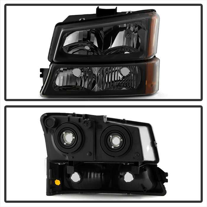 SPYDER Xtune Chevy Silverado 2500HD 03-06 Crystal Headlights w/ Bumper Lights HD-JH-CSIL03-AM-BSM-SET 9030253