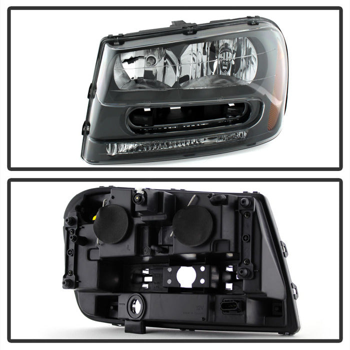 SPYDER Xtune Chevy Trailblazer 02-09 Crystal Headlights Black HD-JH-CTB02-AM-BK 9023538
