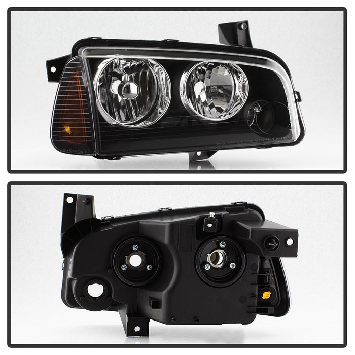 SPYDER xTune Dodge Charger 05-10 (Non-HID) OEM Style Headlights w/ Corner 4pcs - Black HD-JH-DCH05-SET-BK 9040160