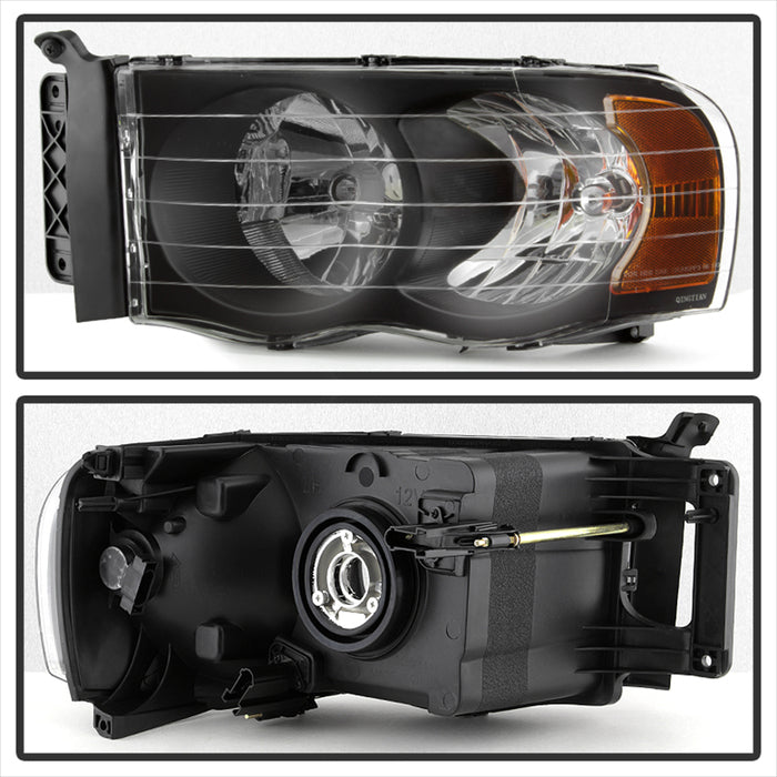 SPYDER Xtune Dodge Ram 1500 02-05 Amber Crystal Headlights Black HD-JH-DR02-AM-BK 5014313