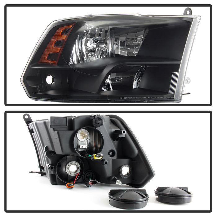 SPYDER xTune Dodge Ram 1500 09-17 (Non-LED) Halogen Only OEM Style Headlights - Black HD-JH-DR09-QU-BK 9040191