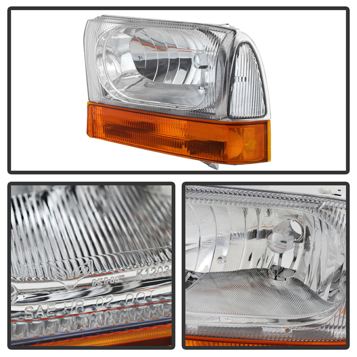 SPYDER Xtune Ford F250/350/450 Superduty 99-04 Crystal Headlights Chrome HD-JH-FF25099-AMB 9028588