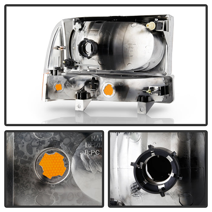 SPYDER Xtune Ford F250/350/450 Superduty 99-04 Crystal Headlights Chrome HD-JH-FF25099-AMB 9028588