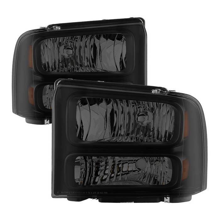 SPYDER Xtune Ford F250 F350 F450 Superduty Excursion 99-04 Headlights Black Smoked HD-JH-FF25099-HA-BSM 9033001