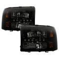 SPYDER Xtune Ford F250 F350 Super Duty 99-04 1Pc Headlights w/ LED Black Smoked HD-JH-FF25099-LED-BSM 9030215