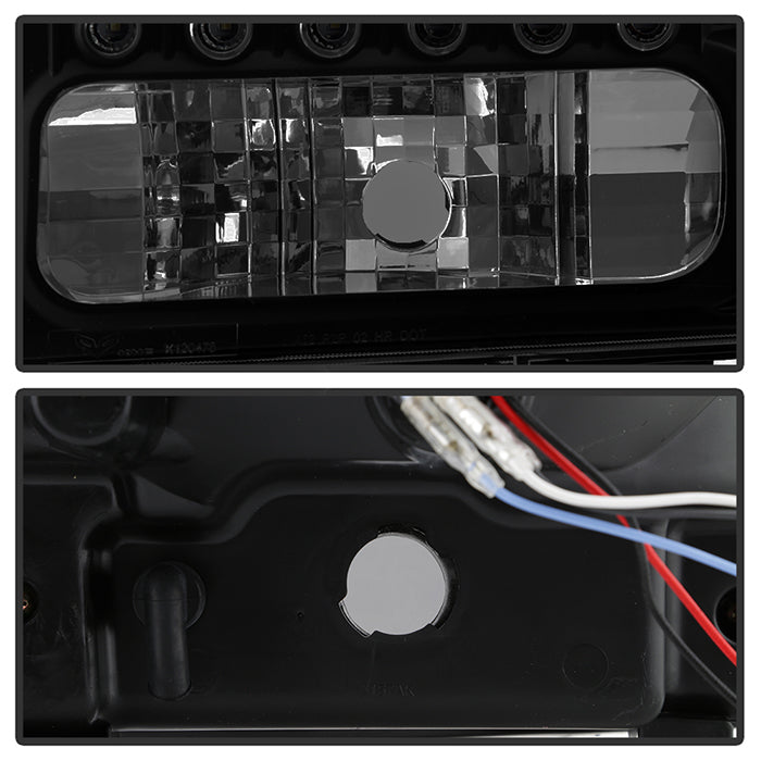 SPYDER Xtune Ford F250 F350 Super Duty 99-04 1Pc Headlights w/ LED Black Smoked HD-JH-FF25099-LED-BSM 9030215