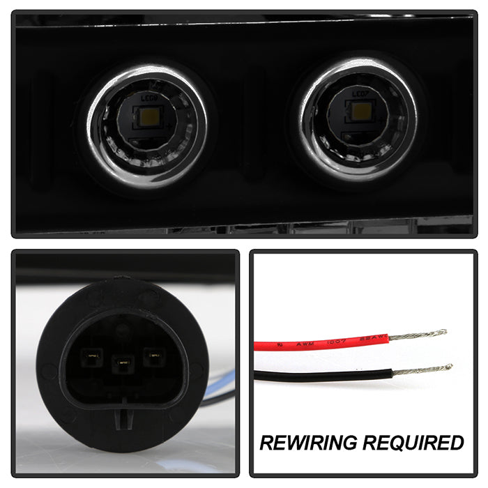 SPYDER Xtune Ford F250 F350 Super Duty 99-04 1Pc Headlights w/ LED Black Smoked HD-JH-FF25099-LED-BSM 9030215