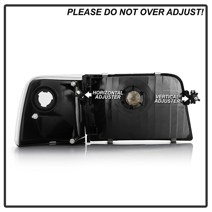 SPYDER Xtune Ford Ranger 93-97 Crystal Headlights w/ Corner Lights 4pcs Sets Black HD-JH-FR93-SET-BK 9029363