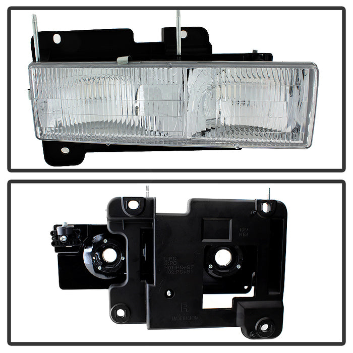 SPYDER Xtune GMC Yukon 94-99 Headlights w/ Corner & Parking Lights 8pcs Sets - OEM HD-JH-GCK94-OE-C-SET 9034411