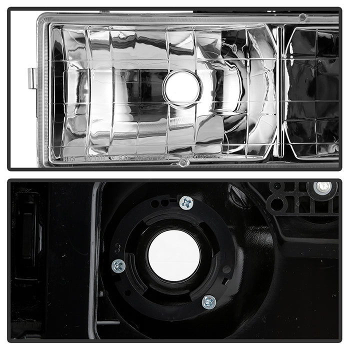 SPYDER Xtune GMC Yukon 92-93 Crystal Headlights w/ Corner & Bumper Chrome HD-JH-GMCCK88-AM-C-SET 5077424