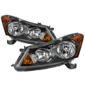 SPYDER xTune 08-12 Honda Accord 4DR Amber Crystal Headlights - Black (HD-JH-HA08-4D-AM-BK) 9942297