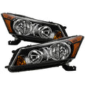 SPYDER Xtune 08-12 Honda Accord 4DR Amber Crystal Headlights - OE Black (HD-JH-HA10-4D-AM-BK) 9953491