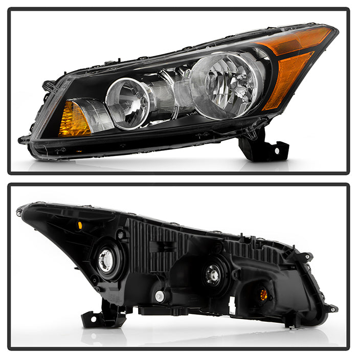 SPYDER Xtune 08-12 Honda Accord 4DR Amber Crystal Headlights - OE Black (HD-JH-HA10-4D-AM-BK) 9953491