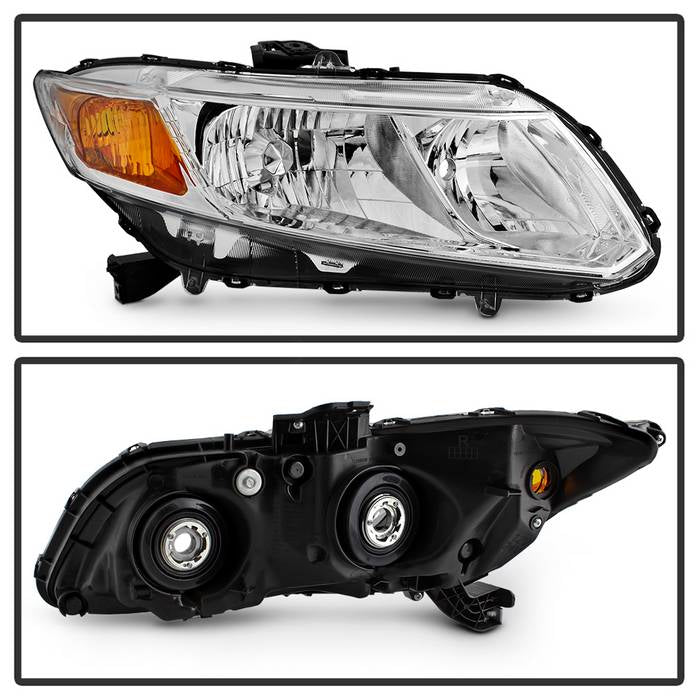 SPYDER xTune 12-15 Honda Civic (Excl Hybrid) OEM Style Headlights -Chrome (HD-JH-HC12-AM-C) 9044137