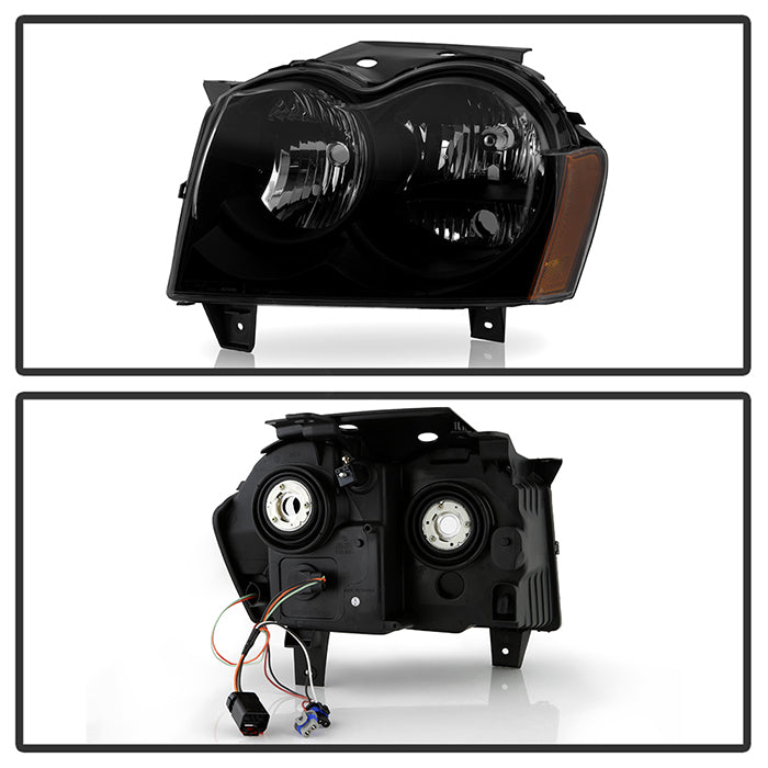 SPYDER Xtune Jeep Grand Cherokee 05-07 Crystal Headlights Black Smoked HD-JH-JGC05-AM-BSM 9033780