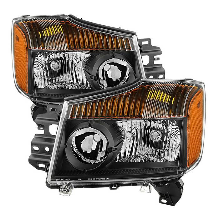 SPYDER xTune Nissan Titan 04-15 (08-15 OE Style ) OEM Head Lights set - Black HD-JH-NTI08-AM-BK 9033025