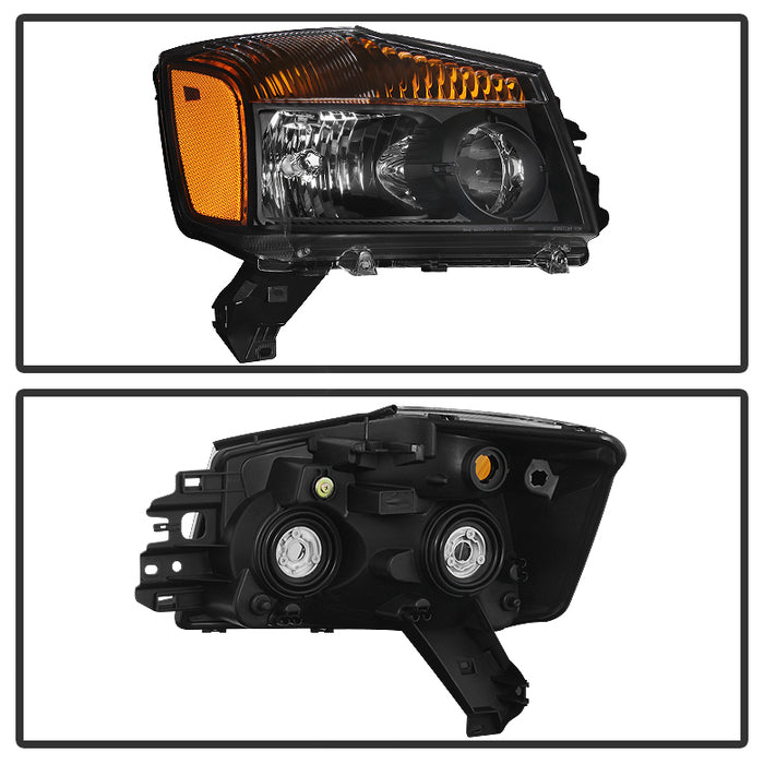 SPYDER xTune Nissan Titan 04-15 (08-15 OE Style ) OEM Head Lights set - Black HD-JH-NTI08-AM-BK 9033025