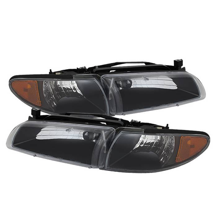 SPYDER Xtune Pontiac Grand Prix 97-03 Crystal Headlights w/ Amber Corner Lights HD-JH-PGPRIX-SET-AM-BK 9023347