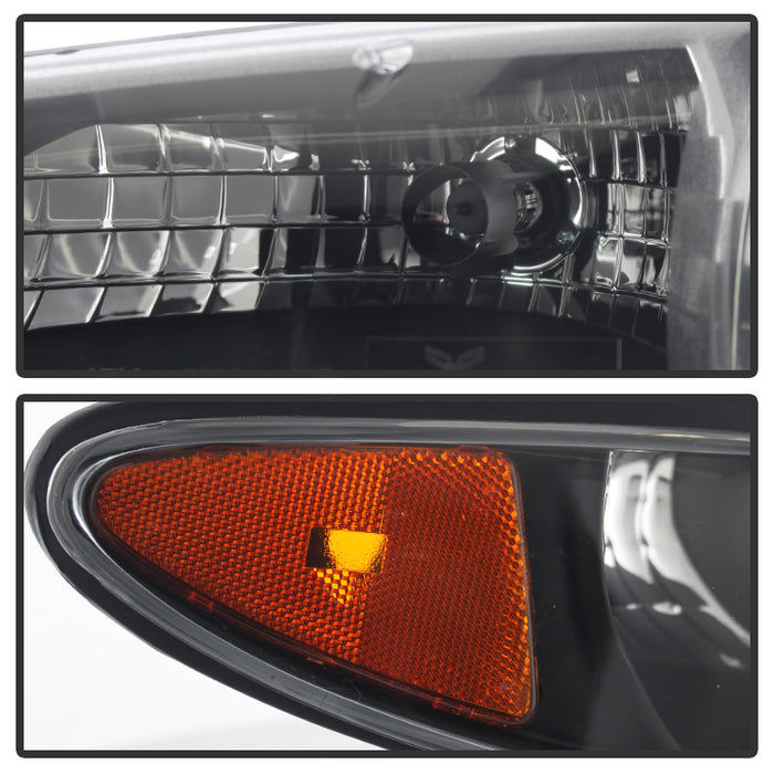 SPYDER Xtune Pontiac Grand Prix 97-03 Crystal Headlights w/ Amber Corner Lights HD-JH-PGPRIX-SET-AM-BK 9023347
