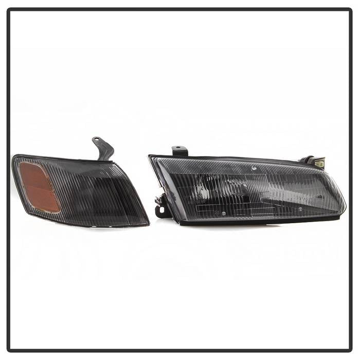 SPYDER xTune 97-99 Toyota Camry 4pc OEM Style Headlights w/Corner Lights - Black (HD-JH-TCAM97-SET-BK) 9042836