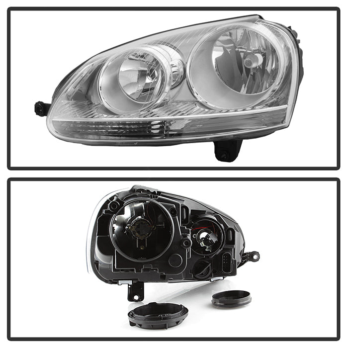SPYDER xTune Volkswagen Golf 06-09 Driver Side Headlight - OEM Left Black HD-JH-TCOL14-OE-R 9039973