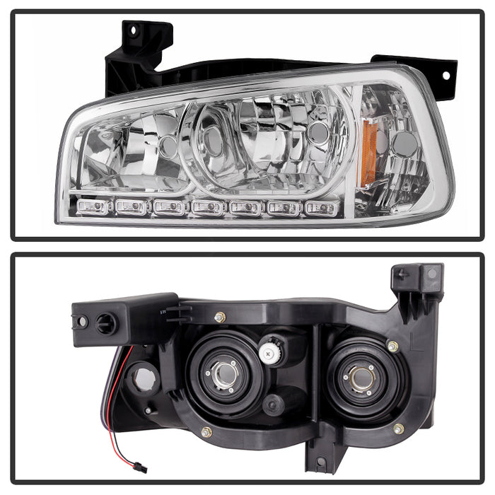 SPYDER Xtune Dodge Charger 06-10 1Pc LED Crystal Headlights Chrome HD-ON-DCH05-1PC-LED-C 5017628