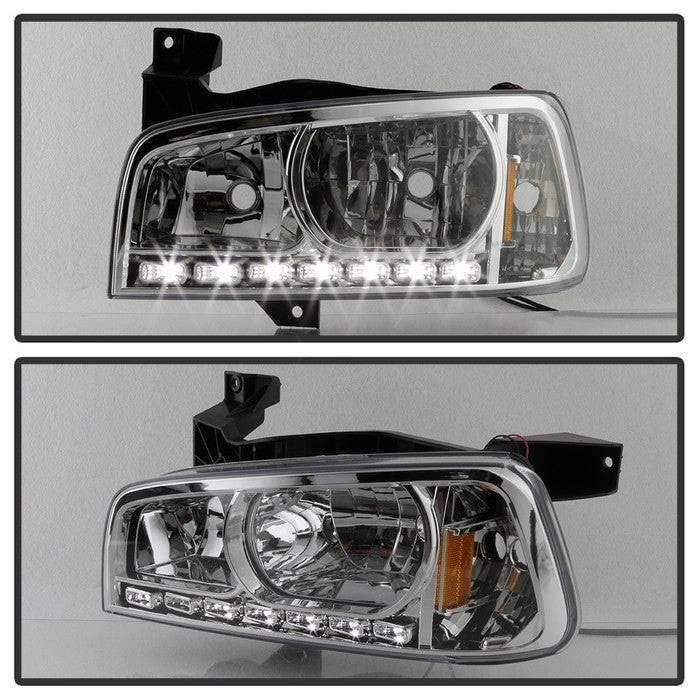 SPYDER Xtune Dodge Charger 06-10 1Pc LED Crystal Headlights Chrome HD-ON-DCH05-1PC-LED-C 5017628