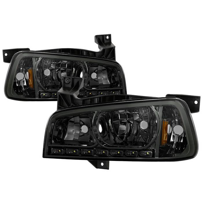 SPYDER Xtune Dodge Charger 06-10 1Pc LED Crystal Headlights Smoke HD-ON-DCH05-1PC-LED-SM 5017642