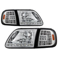 SPYDER Xtune Ford F150 97-03 Crystal Headlights w/ Clear LED Corners Chrome HD-ON-FF15097-LED-SET-C 5014191