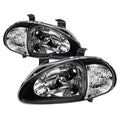 SPYDER Xtune Honda Del Sol 93-97 1Pc Crystal Headlights Black HD-ON-HDEL93-1P-BK 5014207