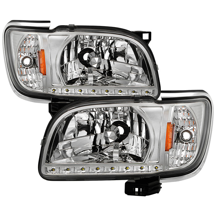 SPYDER Xtune Toyota Tacoma 01-04 1 Piece w/ Chrome Trim Corner Crystal Headlights HD-ON-TT01-1PC-LED-CC-C 5056368