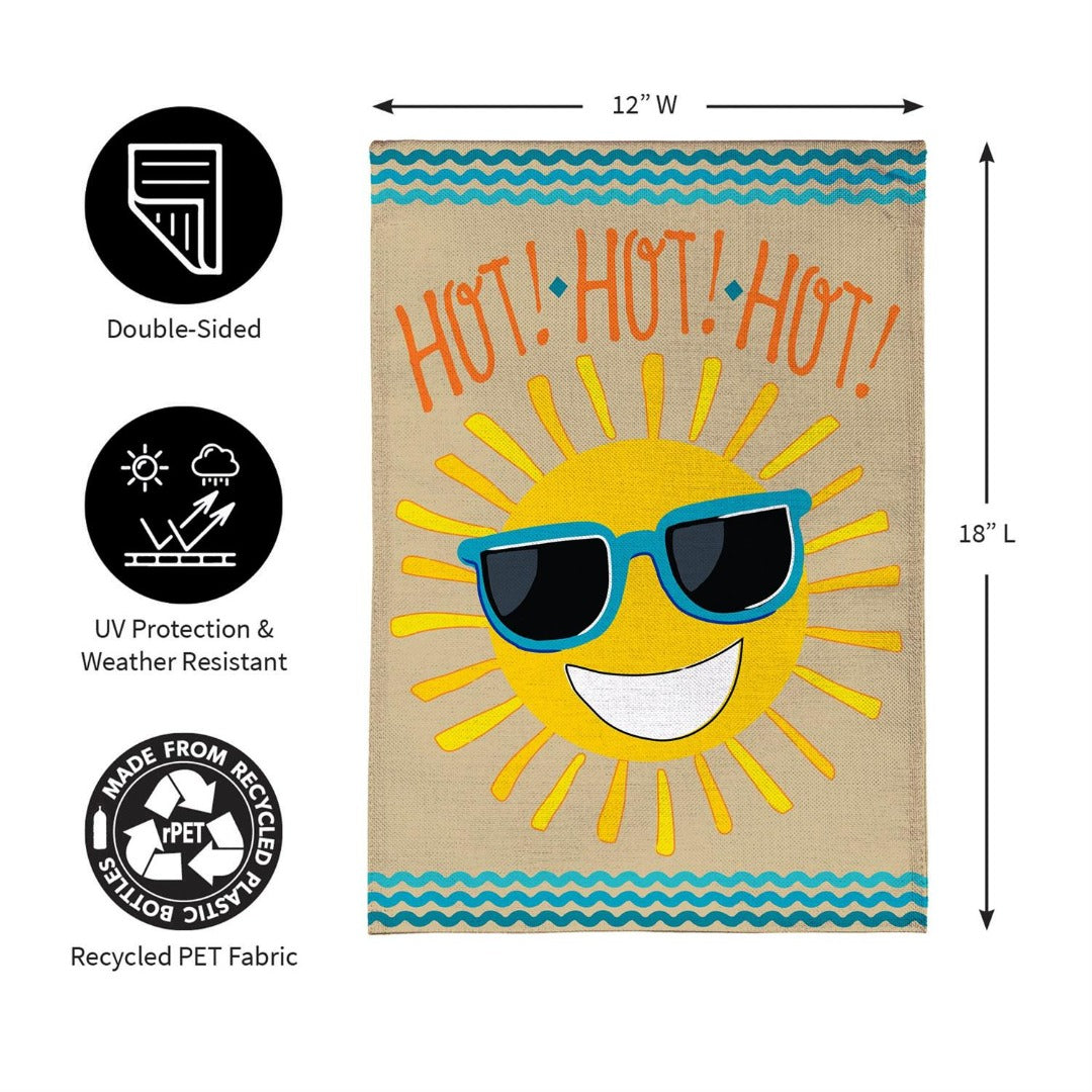 HOT HOT HOT Sunshine 2 Sided Garden Flag