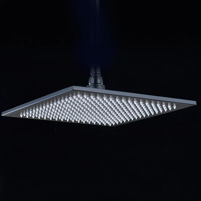 Rozin Rainfall Shower Head With LED Light Square Brass Design