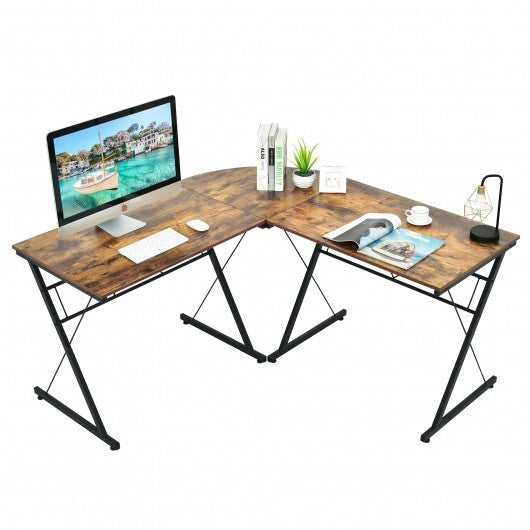 59 Inches L-Shaped Corner Desk Computer Table for Home Office Study Workstation-Black