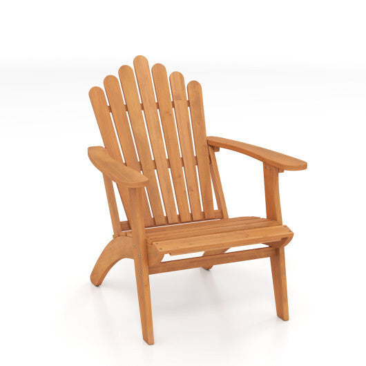 Acacia Wood Outdoor Patio Chair with 400 lbs Weight Capacity-Natural